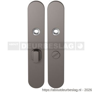 GPF Bouwbeslag Anastasius GPF1120.A3 WC57/5 groot langschild afgerond enkelverend 218x40x8,5 mm WC57/5 grote deurknop Mocca blend - R21012686 - afbeelding 1