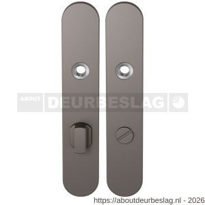 GPF Bouwbeslag Anastasius GPF1120.A3 WC72/8 groot langschild afgerond enkelverend 218x40x8,5 mm WC72/8 grote deurknop Mocca blend - R21011161 - afbeelding 1