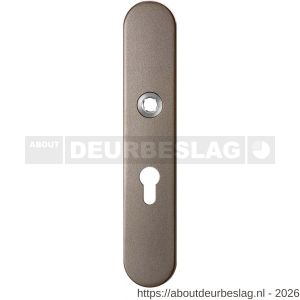 GPF Bouwbeslag Anastasius GPF1120.A3R PC55 langschild gatdeel afgerond 218x40x8,5 mm PC55 rechtsdraaiend Mocca blend - R21011157 - afbeelding 1
