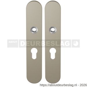 GPF Bouwbeslag Anastasius GPF1120.A4 PC55 langschild afgerond enkelverend 218x40x8,5 mm PC55 Champagne blend - R21011194 - afbeelding 1