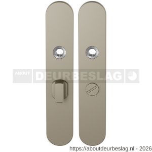 GPF Bouwbeslag Anastasius GPF1120.A4 WC55/8 groot langschild afgerond enkelverend 218x40x8,5 mm WC55/8 grote deurknop Champagne blend - R21011204 - afbeelding 1