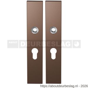 GPF Bouwbeslag Anastasius GPF1125.A2 PC55 langschild rechthoekig enkelverend 218x40x8,5 mm PC55 Bronze blend - R21011134 - afbeelding 1