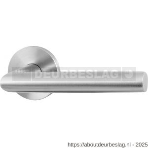 GPF Bouwbeslag Entree GPF115VRR L-haaks model 19 mm deurkruk gatdeel op rozet 53x6 mm rechtswijzend RVS geborsteld - R21010021 - afbeelding 1