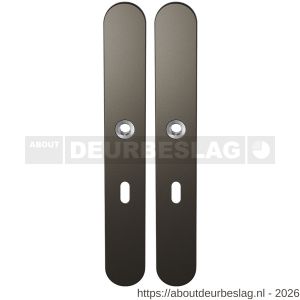 GPF Bouwbeslag Anastasius GPF1170.A1 BB56 langschild afgerond enkelverend 282x40x8,5 mm BB56 Dark blend - R21012557 - afbeelding 1