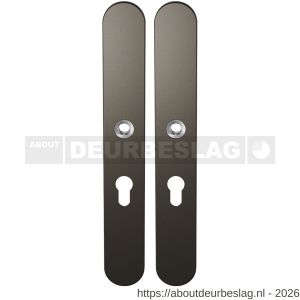 GPF Bouwbeslag Anastasius GPF1170.A1 PC55 langschild afgerond enkelverend 282x40x8,5 mm PC55 Dark blend - R21012558 - afbeelding 1