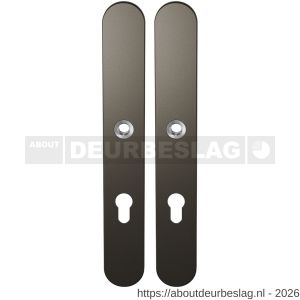 GPF Bouwbeslag Anastasius GPF1170.A1 PC72 langschild afgerond enkelverend 282x40x8,5 mm PC72 Dark blend - R21012559 - afbeelding 1