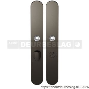 GPF Bouwbeslag Anastasius GPF1170.A1 WC55/8 groot langschild afgerond enkelverend 282x40x8,5 mm WC55/8 grote deurknop Dark blend - R21012568 - afbeelding 1