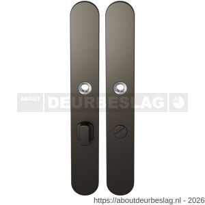 GPF Bouwbeslag Anastasius GPF1170.A1 WC63/8 groot langschild afgerond enkelverend 282x40x8,5 mm WC63/8 grote deurknop Dark blend - R21012570 - afbeelding 1