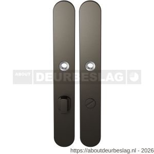 GPF Bouwbeslag Anastasius GPF1170.A1 WC72/8 groot langschild afgerond enkelverend 282x40x8,5 mm WC72/8 grote deurknop Dark blend - R21012571 - afbeelding 1