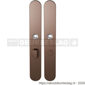 GPF Bouwbeslag Anastasius GPF1170.A2 WC57/5 groot langschild afgerond enkelverend 282x40x8,5 mm WC57/5 grote deurknop Bronze blend - R21012585 - afbeelding 1