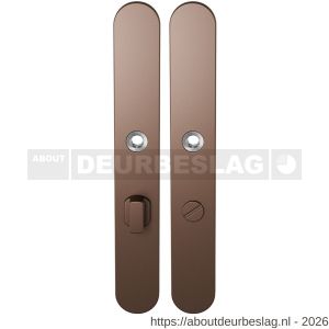 GPF Bouwbeslag Anastasius GPF1170.A2 WC63/8 groot langschild afgerond enkelverend 282x40x8,5 mm WC63/8 grote deurknop Bronze blend - R21012586 - afbeelding 1