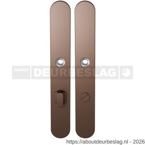 GPF Bouwbeslag Anastasius GPF1170.A2 WC72/8 groot langschild afgerond enkelverend 282x40x8,5 mm WC72/8 grote deurknop Bronze blend - R21012587 - afbeelding 1