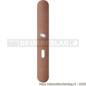 GPF Bouwbeslag Anastasius GPF1170.A2R BB56 langschild gatdeel afgerond 282x40x8,5 mm BB56 rechtsdraaiend Bronze blend - R21012581 - afbeelding 1