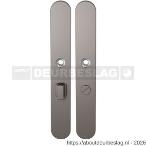 GPF Bouwbeslag Anastasius GPF1170.A3 WC55/8 groot langschild afgerond enkelverend 282x40x8,5 mm WC55/8 grote deurknop Mocca blend - R21012600 - afbeelding 1