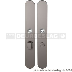 GPF Bouwbeslag Anastasius GPF1170.A3 WC57/5 groot langschild afgerond enkelverend 282x40x8,5 mm WC57/5 grote deurknop Mocca blend - R21012601 - afbeelding 1