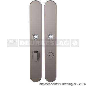 GPF Bouwbeslag Anastasius GPF1170.A3 WC63/8 groot langschild afgerond enkelverend 282x40x8,5 mm WC63/8 grote deurknop Mocca blend - R21012602 - afbeelding 1