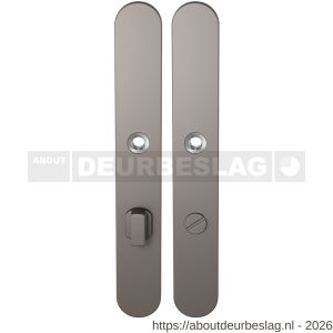 GPF Bouwbeslag Anastasius GPF1170.A3 WC72/8 groot langschild afgerond enkelverend 282x40x8,5 mm WC72/8 grote deurknop Mocca blend - R21012603 - afbeelding 1
