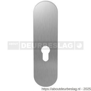 GPF Bouwbeslag RVS GPF1200.10L/R PC55 kortschild gatdeel afgerond 169x46x8,5 mm zonder krukgat PC55 links-rechtsdraaiend RVS geborsteld - R21003872 - afbeelding 1