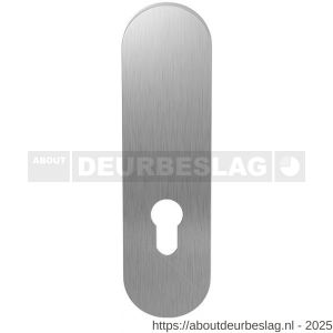 GPF Bouwbeslag RVS GPF1200.10L/R PC72 kortschild gatdeel afgerond 169x46x8,5 mm zonder krukgat PC72 links-rechtsdraaiend RVS geborsteld - R21003873 - afbeelding 1