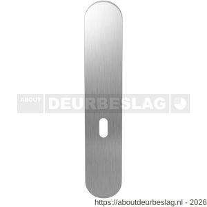 GPF Bouwbeslag RVS GPF1200.20L/R BB56 langschild gatdeel afgerond 218x40x8.5 mm zonder krukgat BB56 links-rechtsdraaiend RVS geborsteld - R21004105 - afbeelding 1