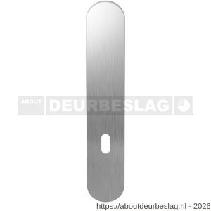 GPF Bouwbeslag RVS GPF1200.20L/R BB72 langschild gatdeel afgerond 218x40x8.5 mm zonder krukgat BB72 links-rechtsdraaiend RVS geborsteld - R21004107 - afbeelding 1