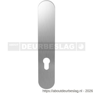 GPF Bouwbeslag RVS GPF1200.20L/R PC72 langschild gatdeel afgerond 218x40x8.5 mm zonder krukgat PC72 links-rechtsdraaiend RVS geborsteld - R21004111 - afbeelding 1