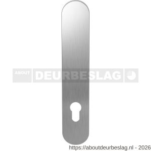 GPF Bouwbeslag RVS GPF1200.20L/R PC85 langschild gatdeel afgerond 218x40x8.5 mm zonder krukgat PC85 links-rechtsdraaiend RVS geborsteld - R21004113 - afbeelding 1