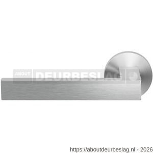 GPF Bouwbeslag RVS GPF1308.09-00L/R Zika deurkruk gatdeel op rond rozet 50x8 mm links-rechtswijzend RVS geborsteld - R21013834 - afbeelding 1