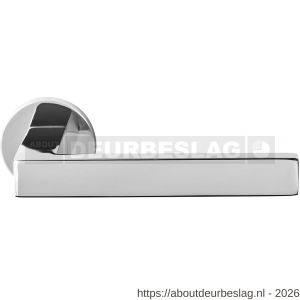 GPF Bouwbeslag RVS GPF1308.49-00 Zika deurkruk op rond rozet 50x8 mm RVS gepolijst - R21013837 - afbeelding 1