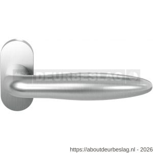 GPF Bouwbeslag RVS GPF1315.09-04 Pepe deurkruk op ovaal rozet RVS 70x32x10 mm RVS geborsteld - R21009240 - afbeelding 1