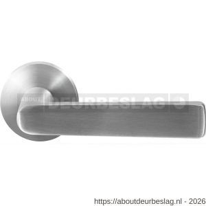 GPF Bouwbeslag RVS GPF1325.09-00 Kume deurkruk op rond rozet 50x8 mm RVS geborsteld - R21009241 - afbeelding 1