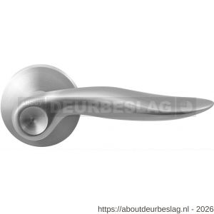 GPF Bouwbeslag RVS GPF1330.09-00 Kare deurkruk op rond rozet 50x8 mm RVS geborsteld - R21009243 - afbeelding 1