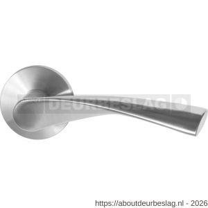 GPF Bouwbeslag RVS GPF1340.09-00 Kino deurkruk op rond rozet RVS 50x8 mm RVS geborsteld - R21009244 - afbeelding 1