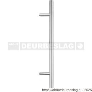 GPF Bouwbeslag RVS GPF9685.K2 deurgreep GPF20 verkropt 32x640/440 mm met decorring voetje 22 mm met bevestiging RVS geborsteld - R21003370 - afbeelding 1