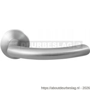 GPF Bouwbeslag RVS GPF2025.09-00 Hoki deurkruk op rond rozet RVS 50x8 mm RVS geborsteld - R21009248 - afbeelding 1