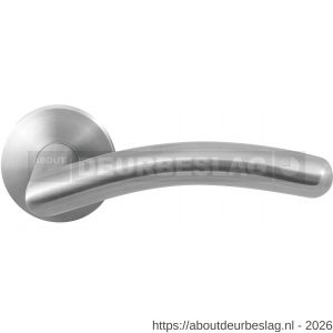 GPF Bouwbeslag RVS GPF2030.09-00 Mata deurkruk op rond rozet RVS 50x8 mm RVS geborsteld - R21009249 - afbeelding 1