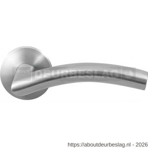 GPF Bouwbeslag RVS GPF2035.09-00 Papa deurkruk op rond rozet 50x8 mm RVS geborsteld - R21009250 - afbeelding 1