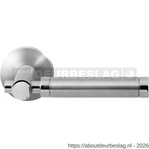 GPF Bouwbeslag RVS GPF2075.09/49-00 Moko Duo deurkruk op rond rozet 50x8 mm RVS geborsteld-RVS gepolijst - R21013844 - afbeelding 1