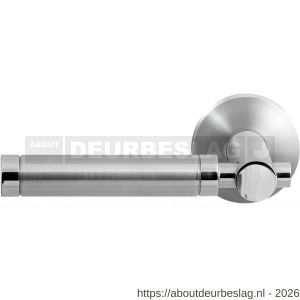 GPF Bouwbeslag RVS GPF2075.09/49-00L/R Moko Duo deurkruk gatdeel op rond rozet RVS geborsteld 50x8 mm links-rechtswijzend RVS geborsteld - R21013845 - afbeelding 1