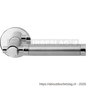 GPF Bouwbeslag RVS GPF2075.49/09-00 Moko Duo deurkruk op rond rozet 50x8 mm RVS gepolijst-RVS geborsteld - R21013846 - afbeelding 1