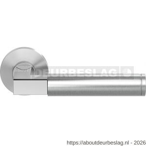 GPF Bouwbeslag RVS GPF2080.09/49-00 Kuri Duo deurkruk op rond rozet 50x8 mm RVS geborsteld - R21013848 - afbeelding 1