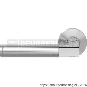 GPF Bouwbeslag RVS GPF2080.09/49-00L/R Kuri Duo deurkruk gatdeel op rond rozet 50x8 mm links-rechtswijzend RVS geborsteld-RVS gepolijst - R21013850 - afbeelding 1