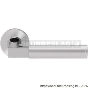 GPF Bouwbeslag RVS GPF2080.49/09-00 Kuri Duo deurkruk op rond rozet 50x8 mm RVS gepolijst-RVS geborsteld - R21013853 - afbeelding 1