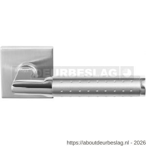 GPF Bouwbeslag RVS GPF3010.09/49-02 Taura Duo deurkruk op vierkant rozet 50x50x8 mm RVS geborsteld-RVS gepolijst - R21013866 - afbeelding 1