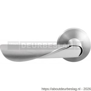 GPF Bouwbeslag RVS GPF3020.09/49-00L Moana deurkruk gatdeel op rond rozet 50x8 mm linkswijzend RVS geborsteld - R21013871 - afbeelding 1