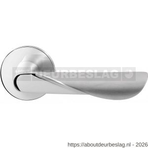 GPF Bouwbeslag RVS GPF3020.49/09-00R Moana deurkruk gatdeel op rond rozet 50x8 mm rechtswijzend RVS gepolijst - R21013875 - afbeelding 1