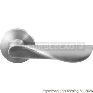 GPF Bouwbeslag RVS GPF3022.09-00 Moana deurkruk op rond rozet RVS 50x8 mm RVS geborsteld - R21009255 - afbeelding 1