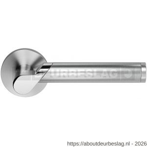 GPF Bouwbeslag RVS GPF3025.00R Horo duo deurkruk gatdeel op rond rozet 50x8 mm rechtswijzend RVS geborsteld - R21013878 - afbeelding 1