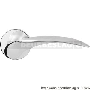 GPF Bouwbeslag RVS GPF3037.00R Kai duo deurkruk gatdeel op rond rozet 50x8 mm rechtswijzend RVS gepolijst - R21013893 - afbeelding 1