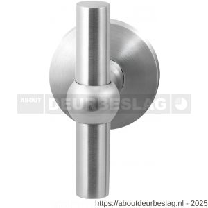 GPF Bouwbeslag RVS GPF3045.09-05 Hipi kruisknop op rond rozet 50x6 mm vast met knopvastzetter RVS geborsteld - R21013902 - afbeelding 1